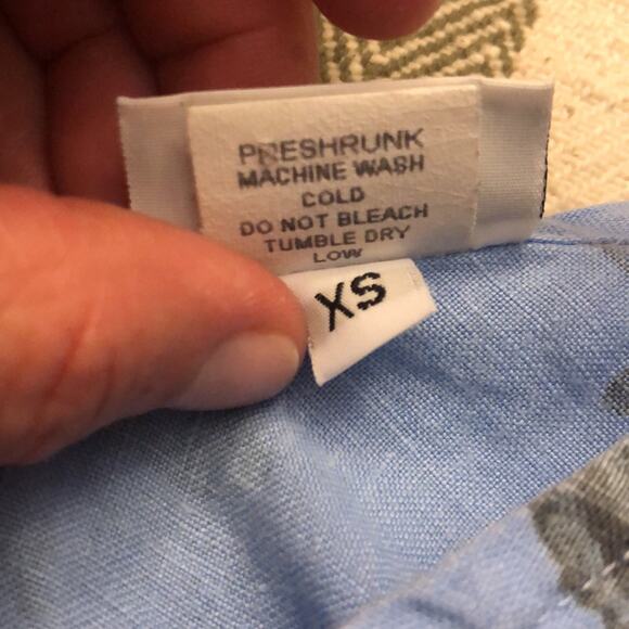 Habitat, clothes to live in blue floral linen button down blouse size xs - Picture 11 of 12